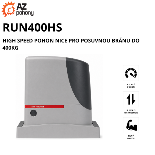 RUN400HS - High speed pohon Nice pro posuvnou bránu do 400kg